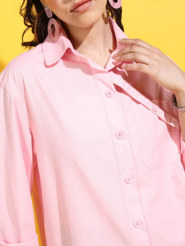  Tokyo Talkies Women Pink Printed Casual Shirts