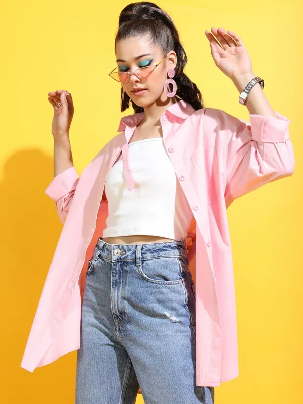  Tokyo Talkies Women Pink Printed Casual Shirts