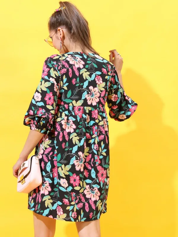 Printed A-Line Dress