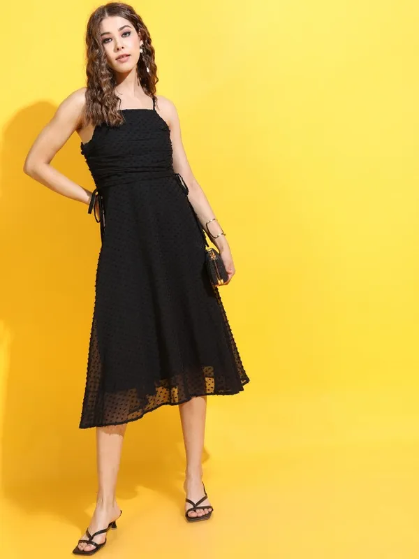  Tokyo Talkies Women Black Solid A-Line Dresses