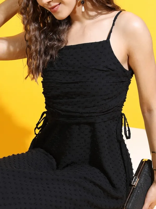  Tokyo Talkies Women Black Solid A-Line Dresses