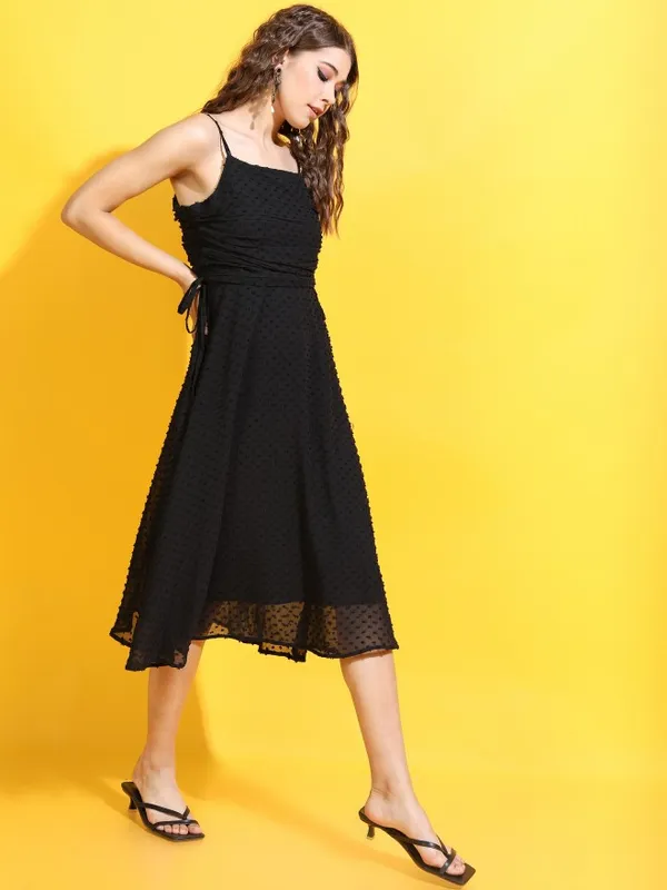  Tokyo Talkies Women Black Solid A-Line Dresses