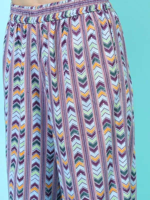  Vishudh Women Blue Printed Kurta Sets