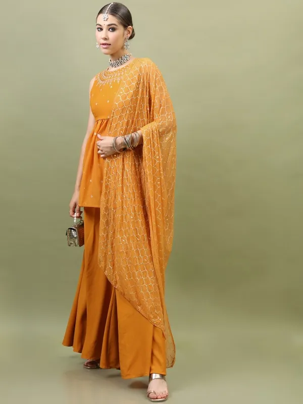  Vishudh Women Yellow Embroidered Kurta Sets