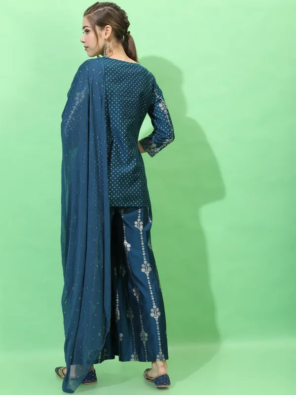  Vishudh Women Teal Printed Kurta Sets
