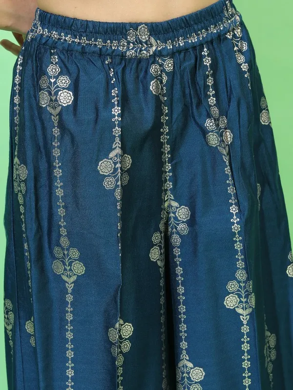  Vishudh Women Teal Printed Kurta Sets
