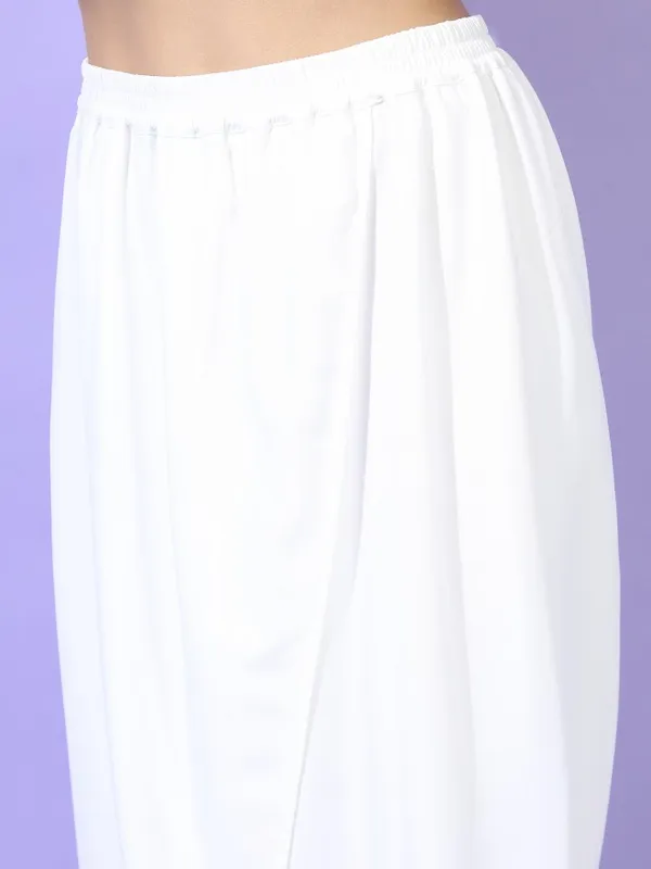  Vishudh Women White Printed Kurta Sets