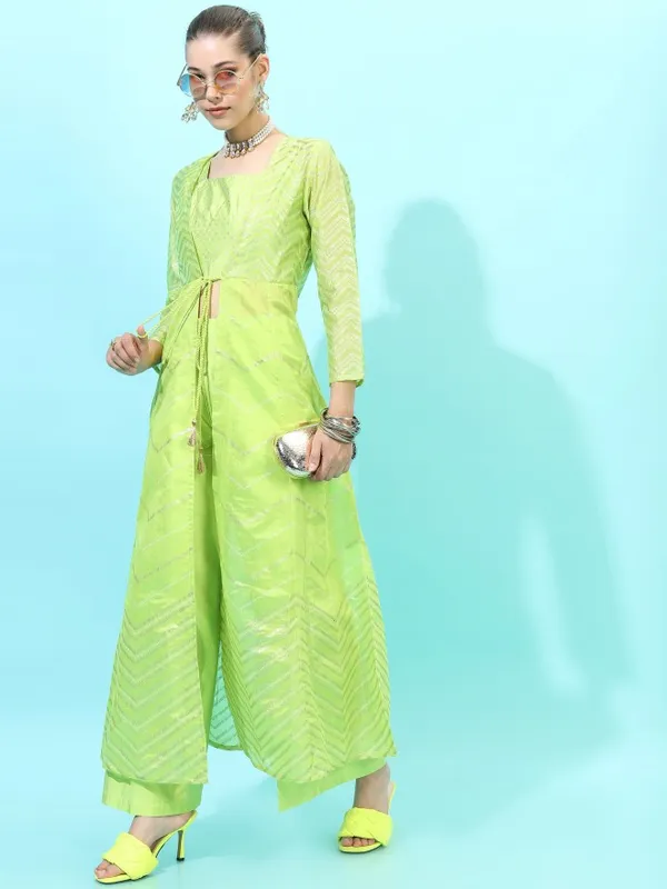  Vishudh Women Green Printed Kurta Sets