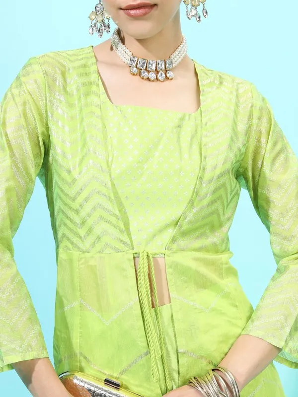  Vishudh Women Green Printed Kurta Sets