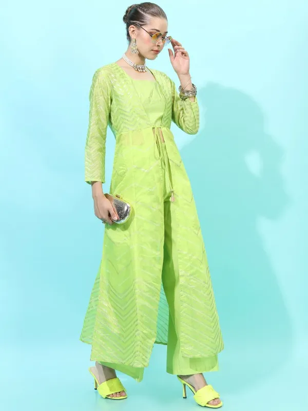  Vishudh Women Green Printed Kurta Sets