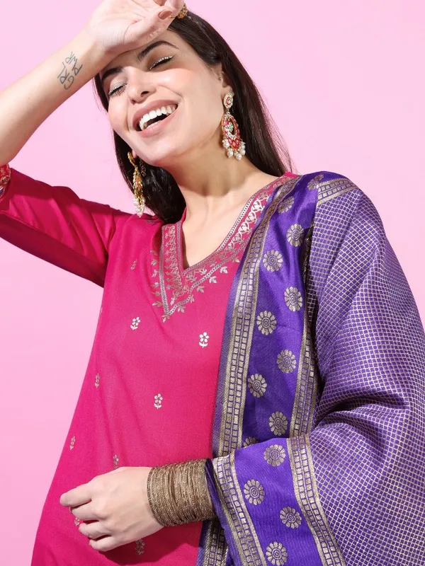 Women Kurta with Palazzo & Dupatta