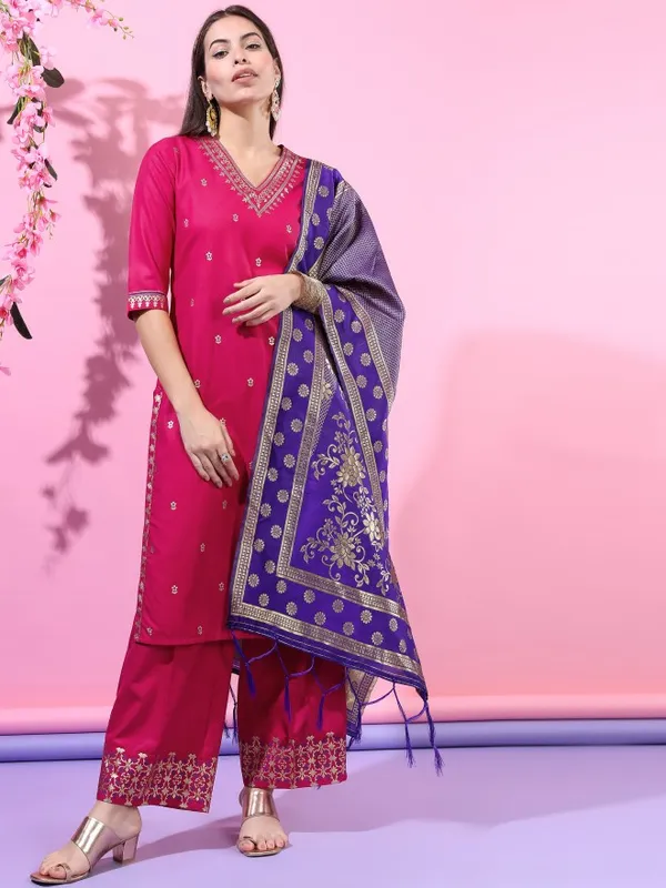  Vishudh Women Pink Printed Kurta Sets