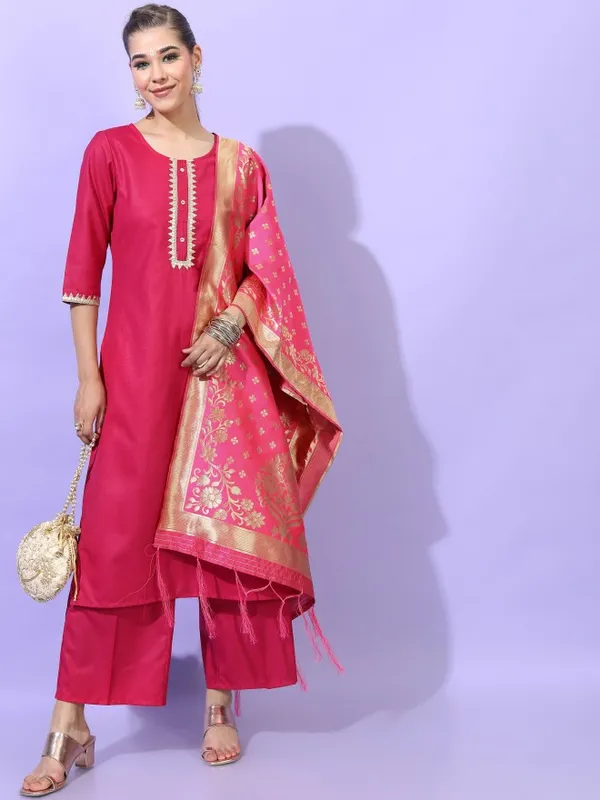  Vishudh Women Pink Printed Kurta Sets