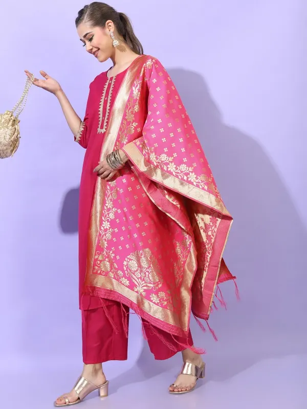  Vishudh Women Pink Printed Kurta Sets