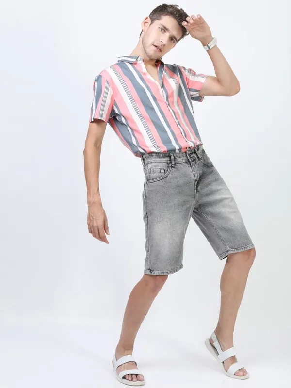 Highlander Men Multi Striped Slim Fit Casual Shirt
