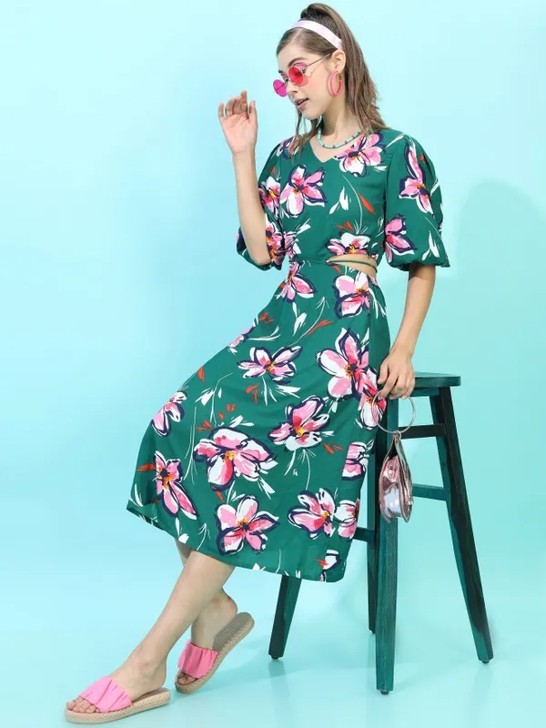 Printed A-Line Dress