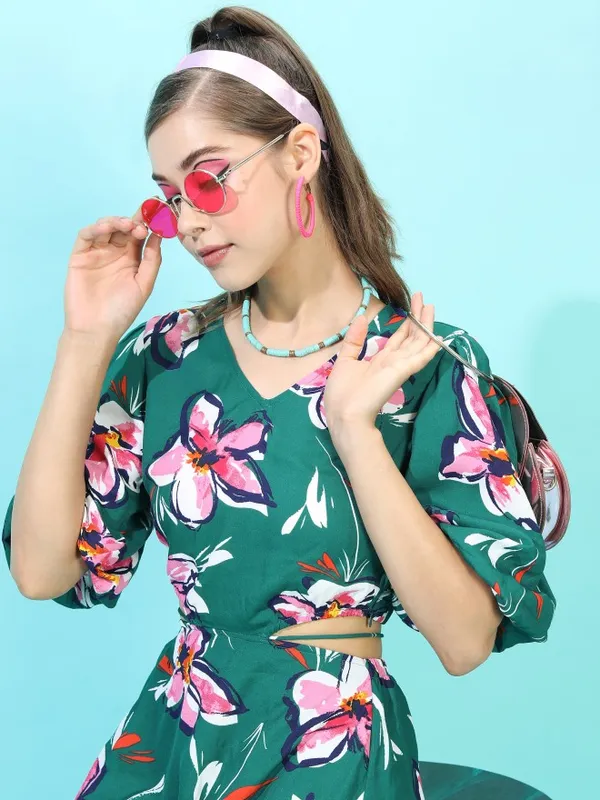 Printed A-Line Dress