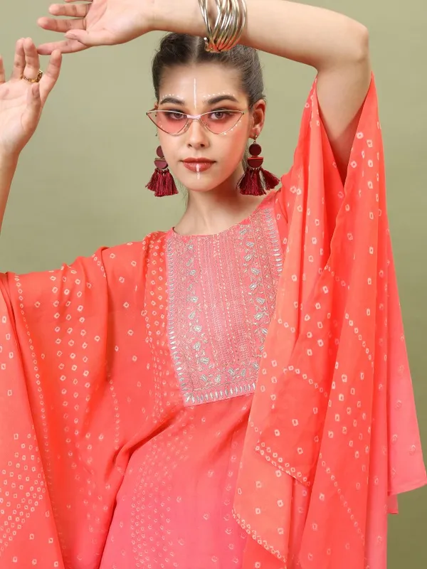  Vishudh Women Orange Printed Kurta Sets