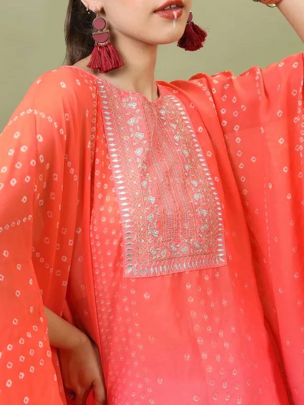  Vishudh Women Orange Printed Kurta Sets