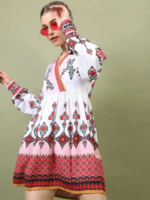 Printed Fit & Flare Dress