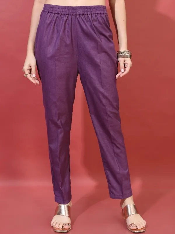  Vishudh Women Purple Printed Kurta Sets