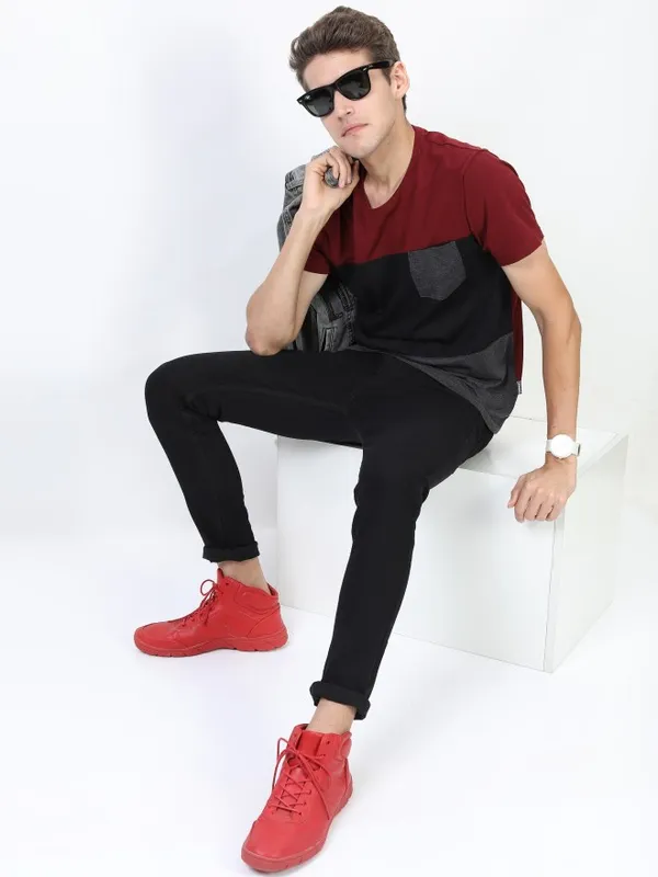  Highlander Men Black Skinny Fit Clean Look Jeans