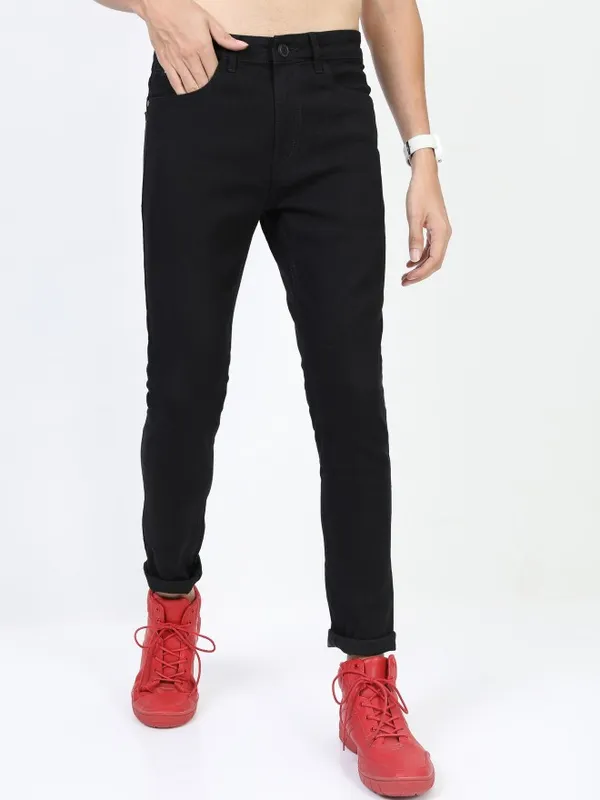  Highlander Men Black Skinny Fit Clean Look Jeans