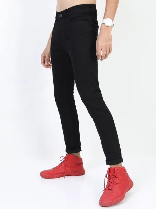  Highlander Men Black Skinny Fit Clean Look Jeans