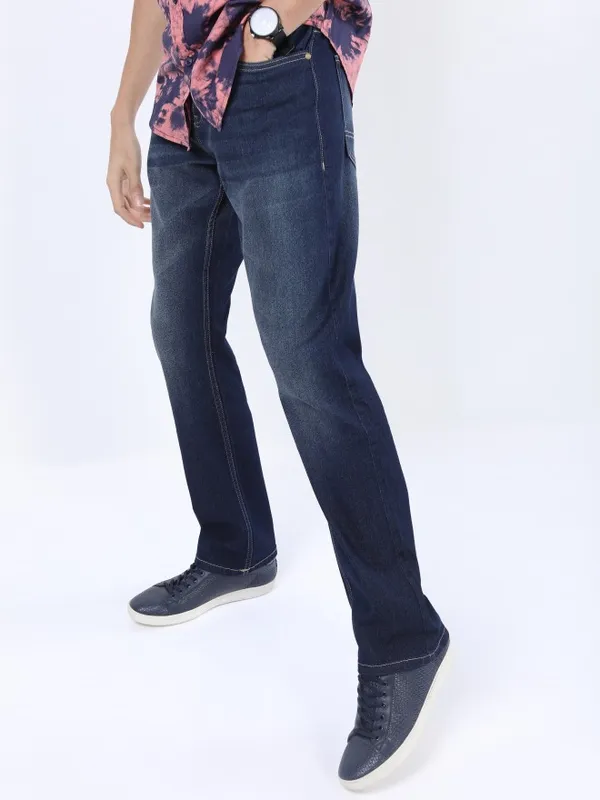  Highlander Men Blue Straight Fit Clean Look Jeans