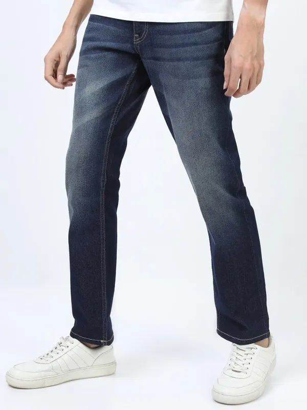  Highlander Men Blue Straight Fit Clean Look Jeans