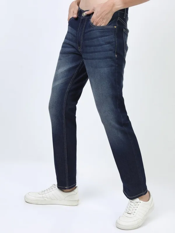  Highlander Men Blue Straight Fit Clean Look Jeans