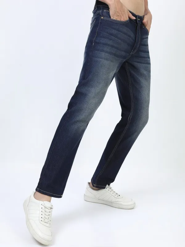  Highlander Men Blue Straight Fit Clean Look Jeans