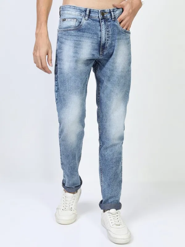 Highlander Men Blue Tapered Fit Clean Look Jeans