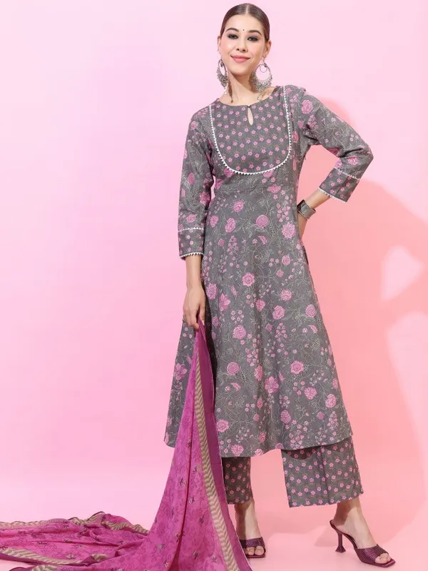 Women Kurta with Palazzo & Dupatta
