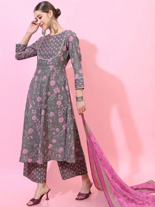 Women Kurta with Palazzo & Dupatta