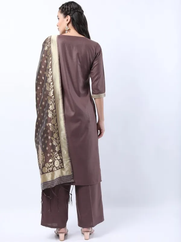  Ketch Women Brown Solid Kurta Sets