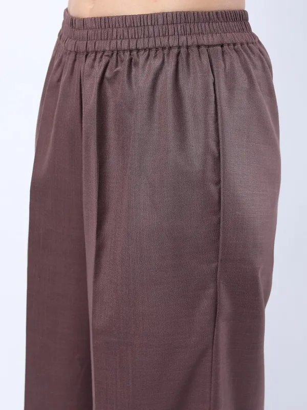  Ketch Women Brown Solid Kurta Sets