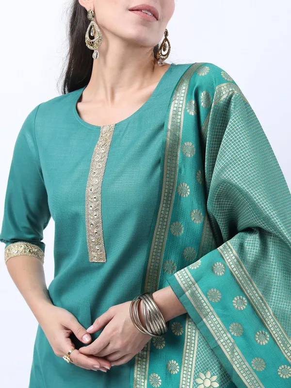 Women Kurta With Palazzo & Dupatta