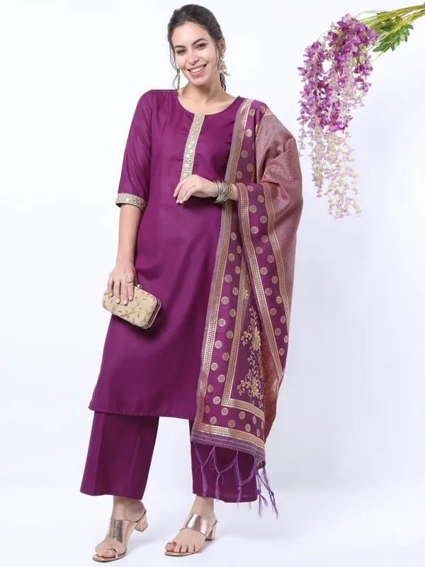  Ketch Women Purple Printed Kurta Sets