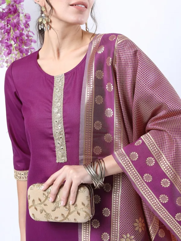  Ketch Women Purple Printed Kurta Sets