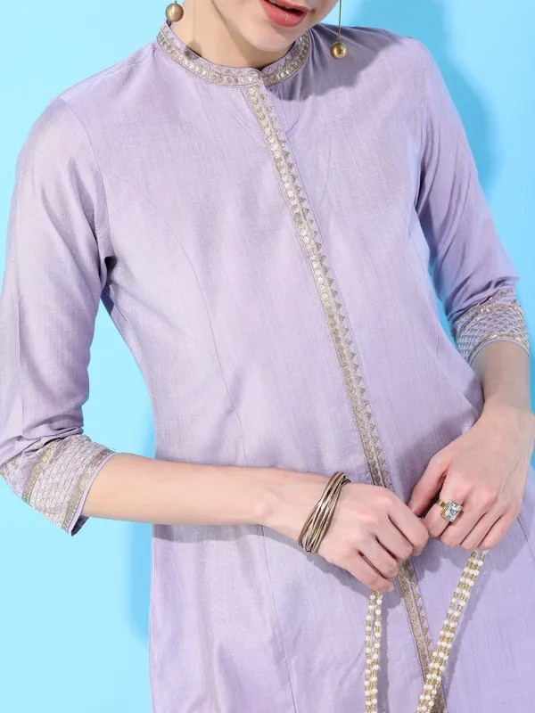  Vishudh Women Mauve Printed Kurta Sets