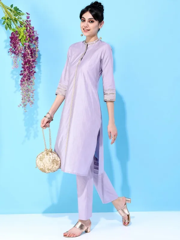  Vishudh Women Mauve Printed Kurta Sets