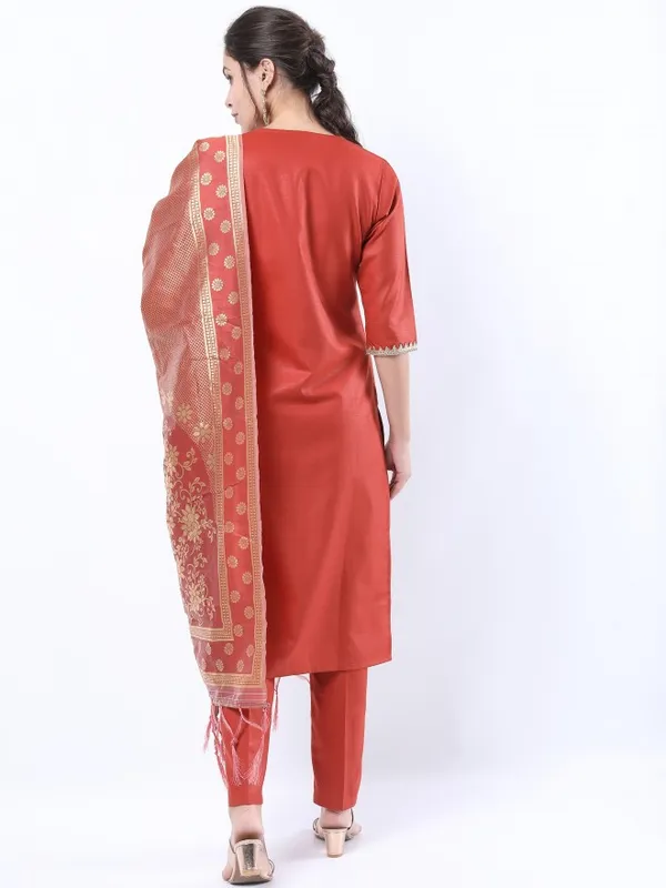 Women Straight Kurta With Trouser & Dupatta