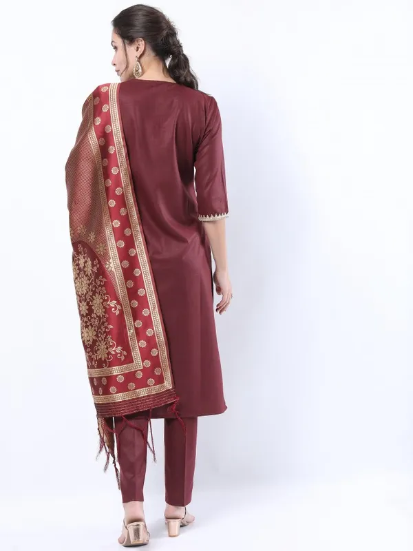 Women Straight Kurta With Trouser & Dupatta