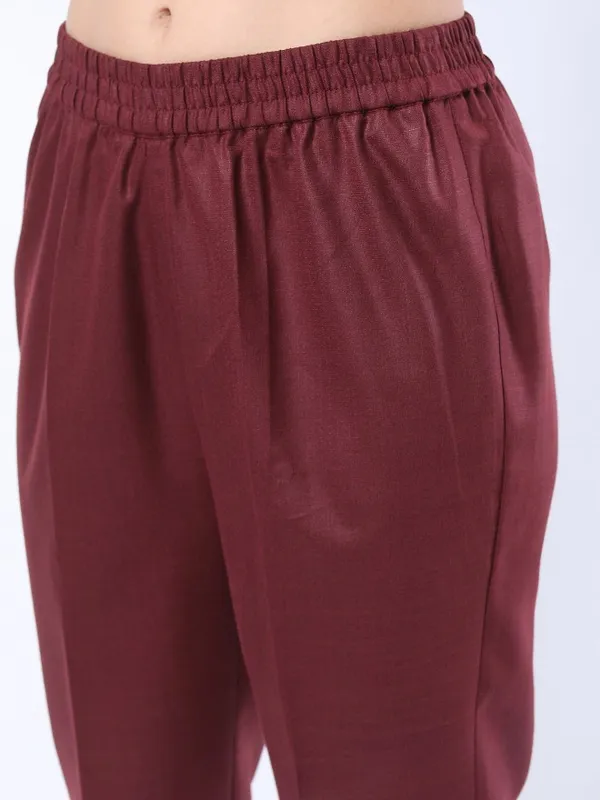 Women Straight Kurta With Trouser & Dupatta