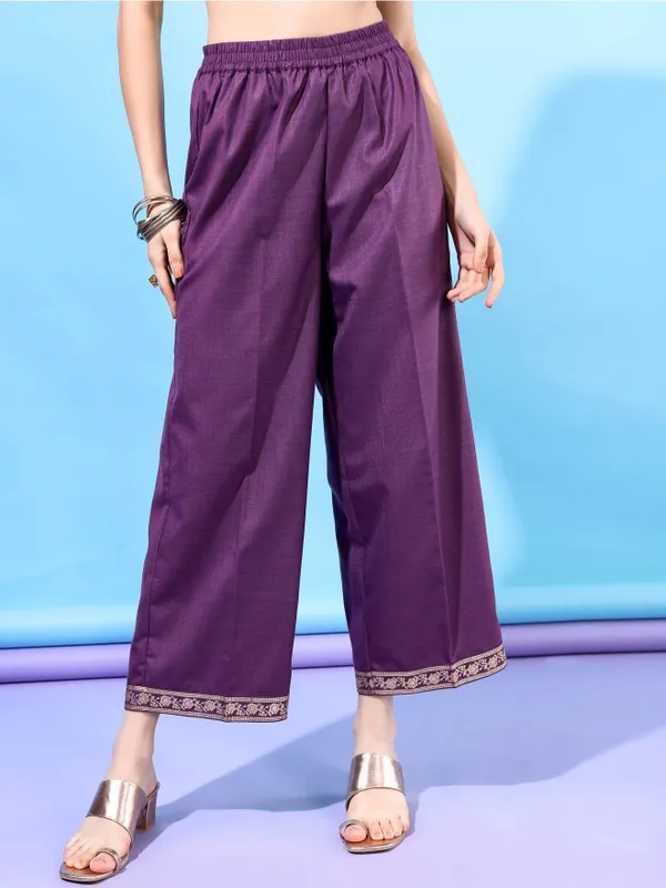  Vishudh Women Purple Printed Kurta Sets
