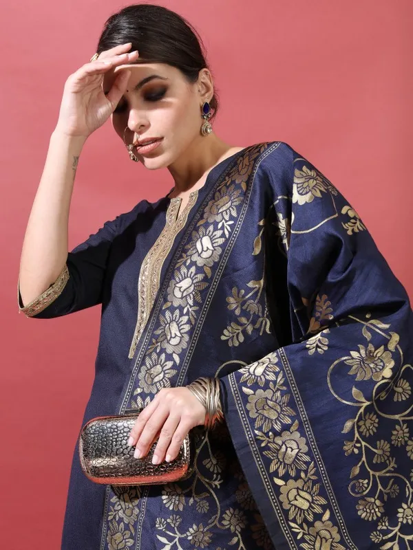  Vishudh Women Navy Blue Printed Kurta Sets