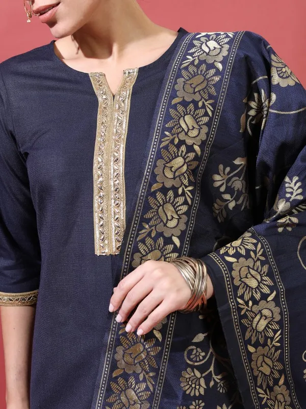  Vishudh Women Navy Blue Printed Kurta Sets