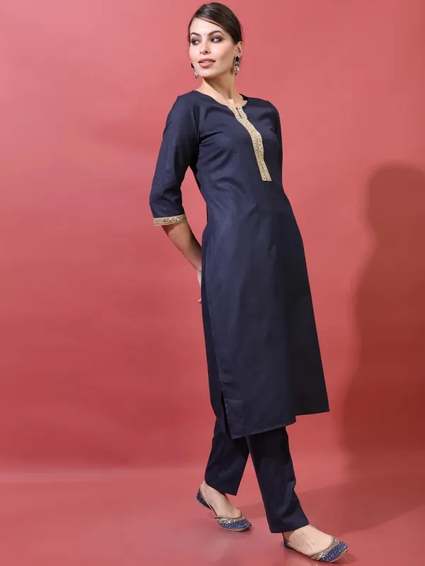  Vishudh Women Navy Blue Printed Kurta Sets