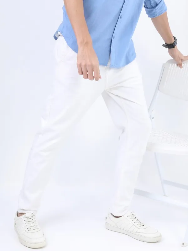  Ketch Men White Slim Fit Clean Look Jeans